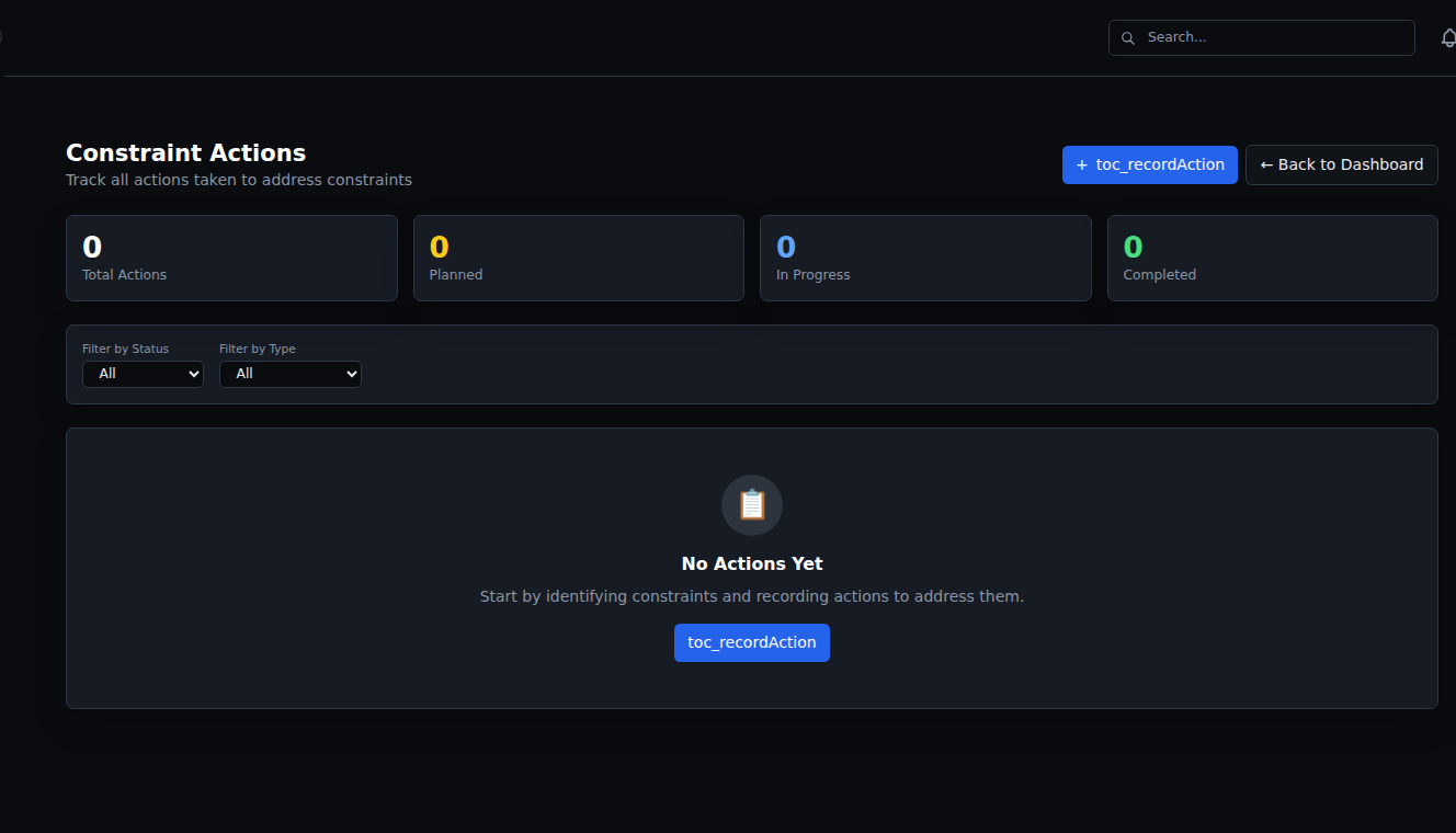 Constraint action workflow